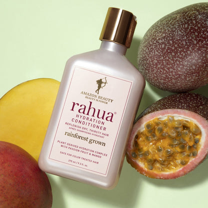 rahua hydration conditioner full size with mango slice and passion fruit