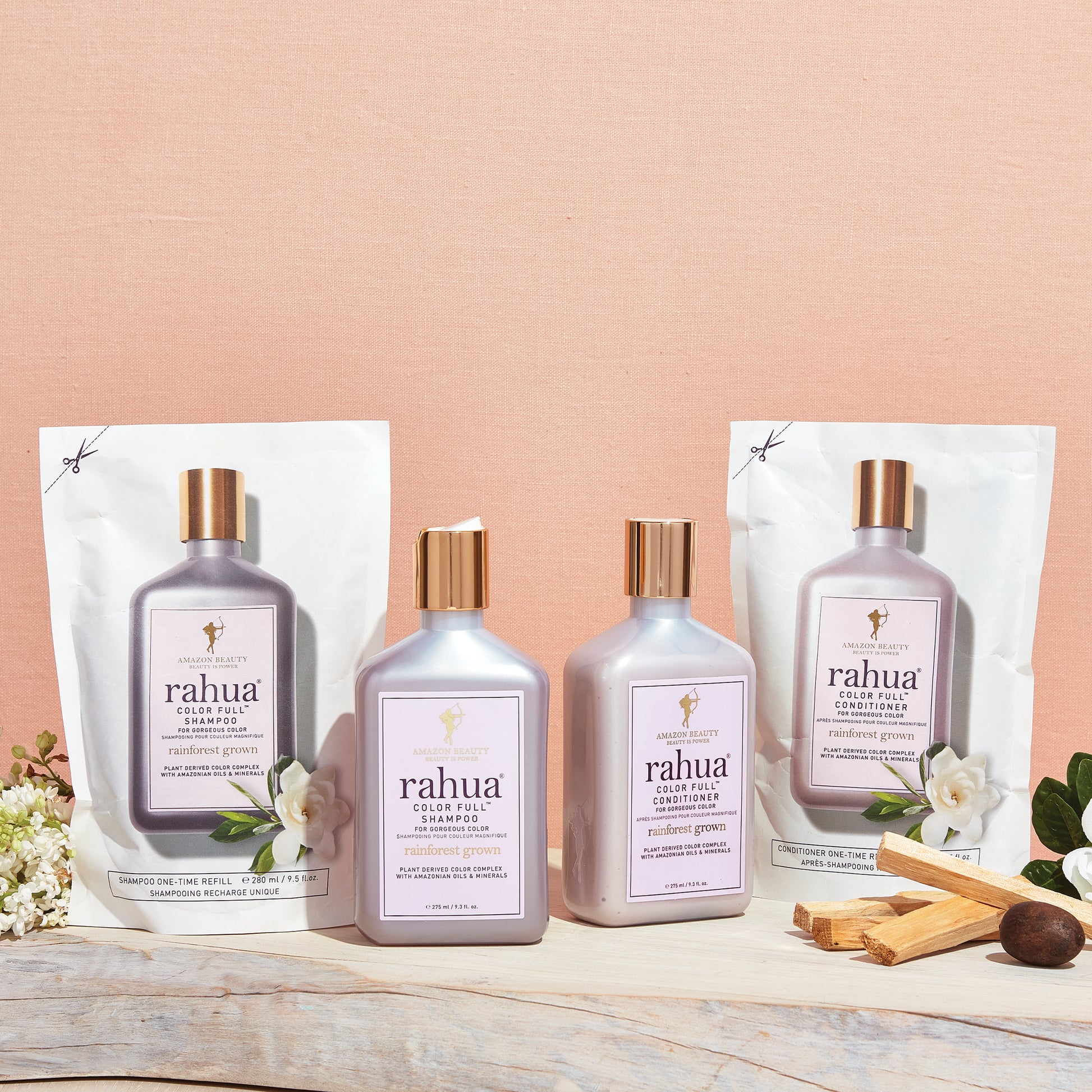 Rahua Color Full Shampoo and Conditioner Refill with Gardenia flowers