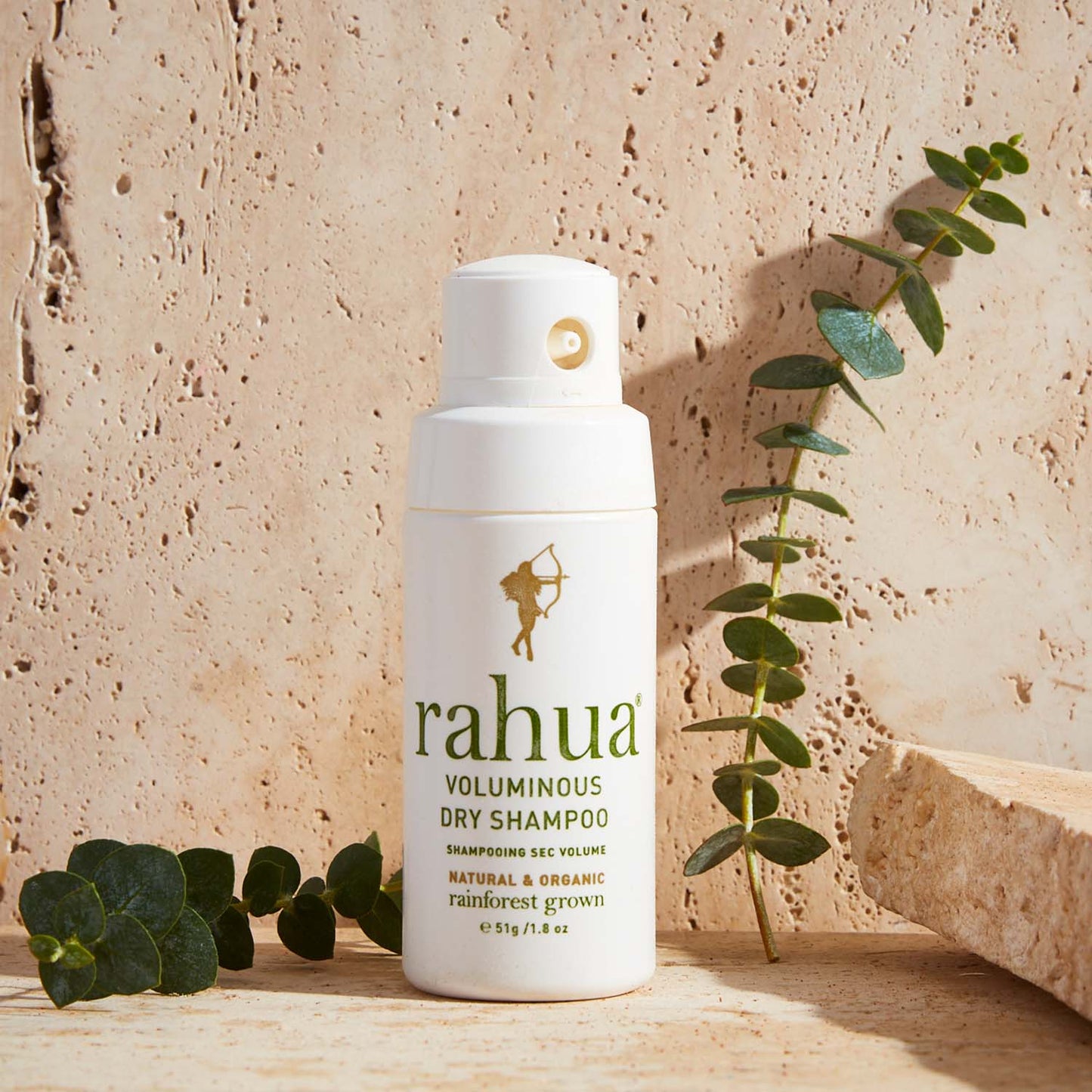 Rahua Voluminous Dry Shampoo Bottle with Eucalyptus Leaves